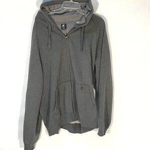 Starter Zip Up Size XXL 2XL Gray Sports Sweater Hoodie Vintage Hood Sweatshirt